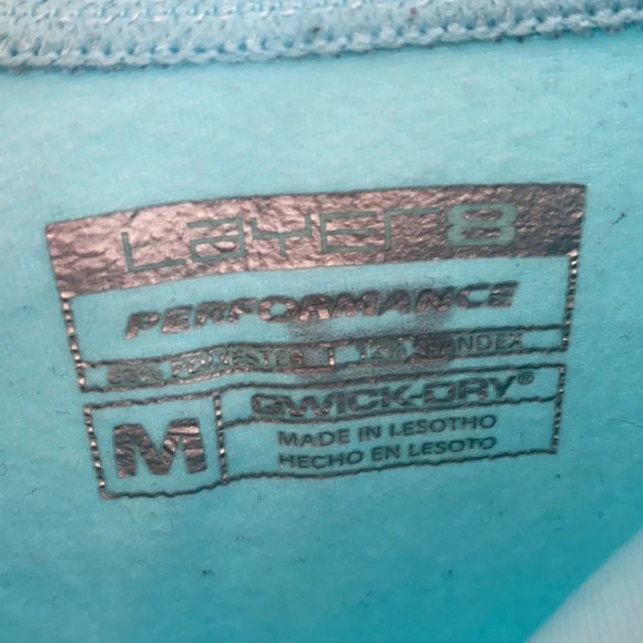 Layer8 cowl neck‎ workout top dri fit quick dry long sleeve lined thumb holes M - Picture 4 of 5